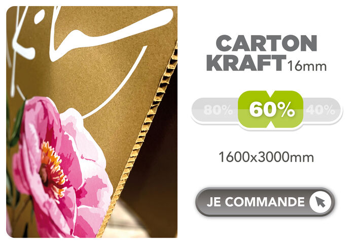 PLV Autoportante Carton Kraft 16mm